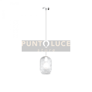 SOSPENSIONE CROMO 1 LUCE VETRO TRASPARENTE 1181CR-S1-TR