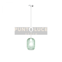 SOSPENSIONE CROMO 1 LUCE VETRO VERDE 1181CR-S1-VE