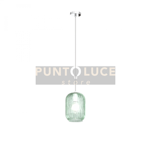 SOSPENSIONE CROMO 1 LUCE VETRO VERDE 1181CR-S1-VE