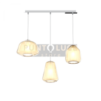 SOSPENSIONE CROMO 3 LUCI RETTANGOLARE VETRI ALPHA + BETA + GAMMA AMBRA 1176CR-S3 R ABG-AM