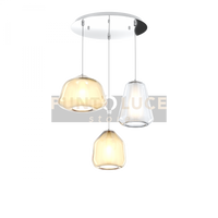 SOSPENSIONE CROMO 3 LUCI TONDA VETRI ALPHA AM + BETA AM + GAMMA TR 1176CR-S3 T ABG-TA