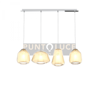 SOSPENSIONE CROMO 4 LUCI RETTANGOLARE VETRI ALPHA + 2X BETA + GAMMA AMBRA 1176CR-S4 R ABG-AM