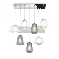 SOSPENSIONE CROMO 7 LUCI RETTANGOLARE VETRI (ALPHA 2X TR) (BETA 2X TR) (GAMMA 3X FU) 1176CR-S7 R ABG-TF