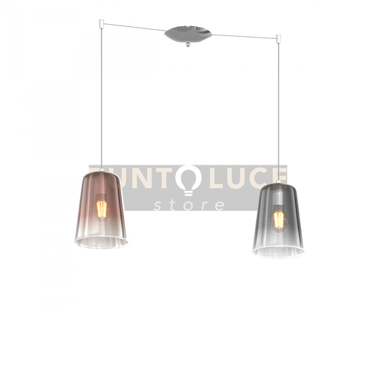 SOSPENSIONE CROMO SPOSTABILE 2 LUCI (1 RA + 1 CR) 1164CR-S2 S-RC