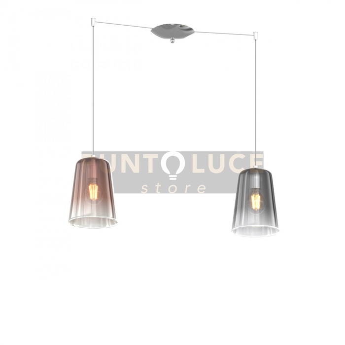 SOSPENSIONE CROMO SPOSTABILE 2 LUCI (1 RA + 1 CR) 1164CR-S2 S-RC