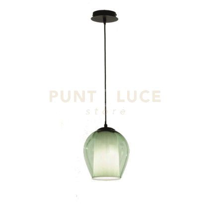 SOSPENSIONE BONNIE 1 VETRO VERDE 1 LUCE ATTACCO E27 D.20CM H.24CM