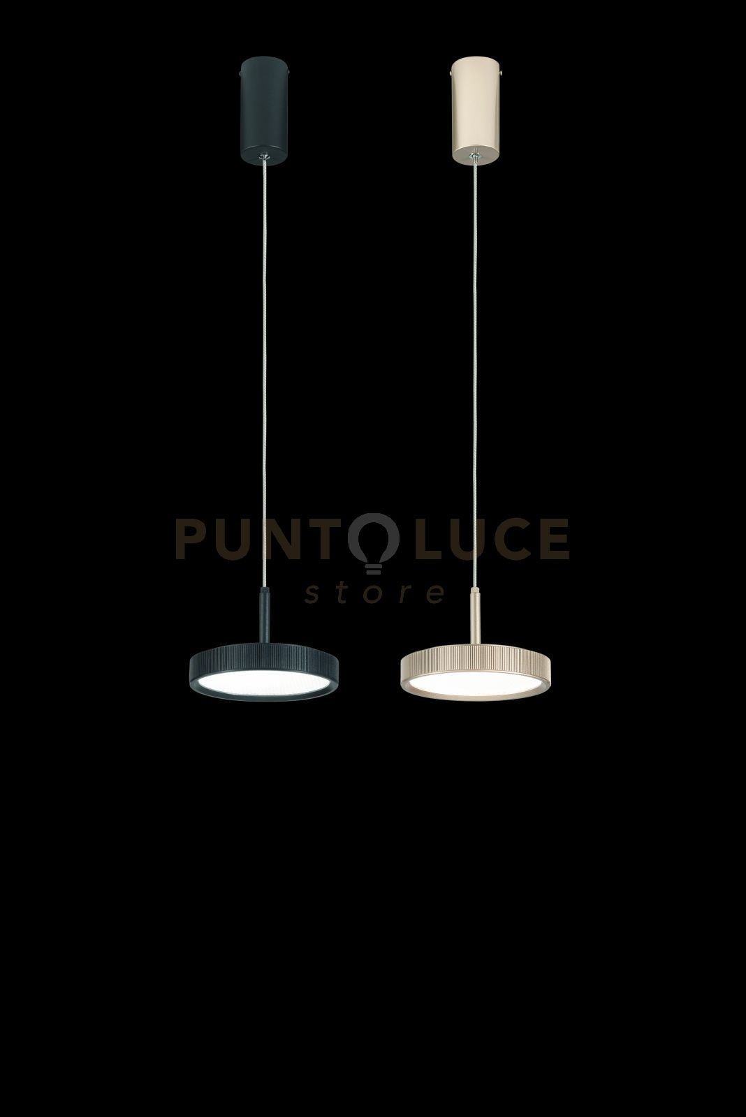 SOSPENSIONE SINGOLA NINA NERO 3000K 1410LM 20W D.19CM VETRI ACQUISTABILI SEPARATAMENTE