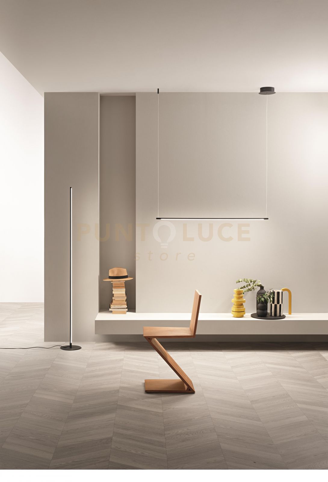 SOSPENSIONE GENIUS ORIZZONTALE  NERO LED 3000K 1030LM 20W DIMMERABILE L.120CM