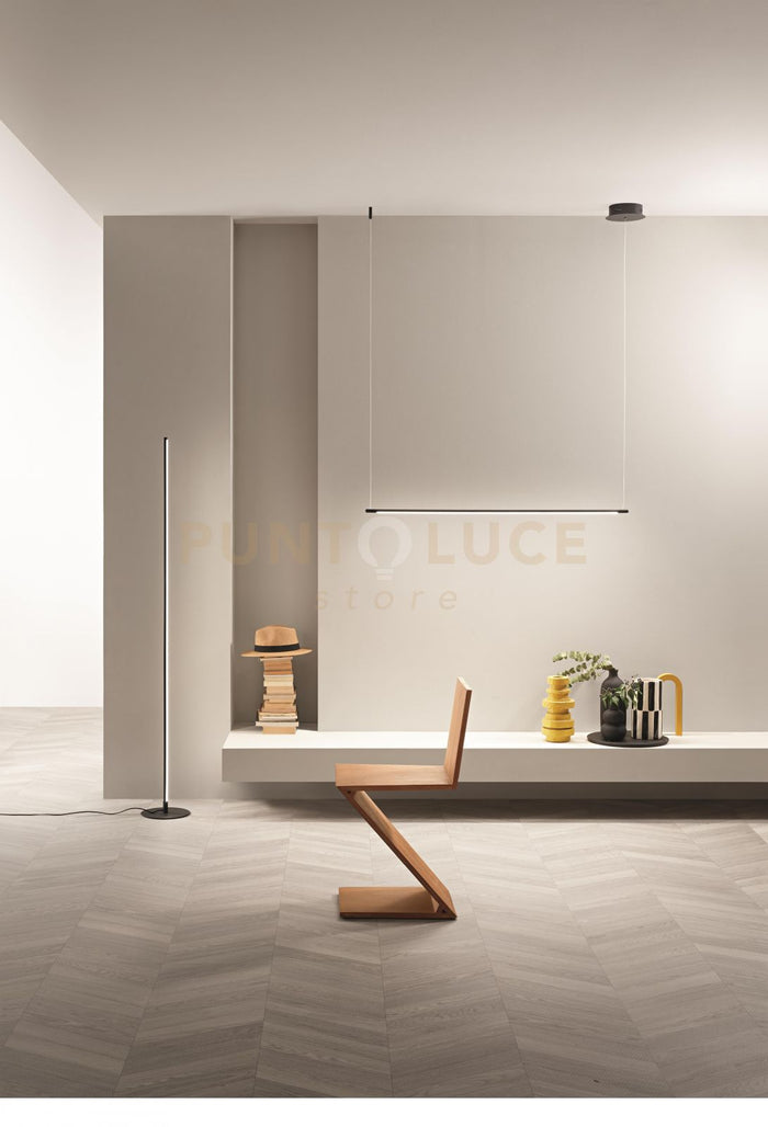 SOSPENSIONE GENIUS ORIZZONTALE  NERO LED 3000K 1030LM 20W DIMMERABILE L.120CM