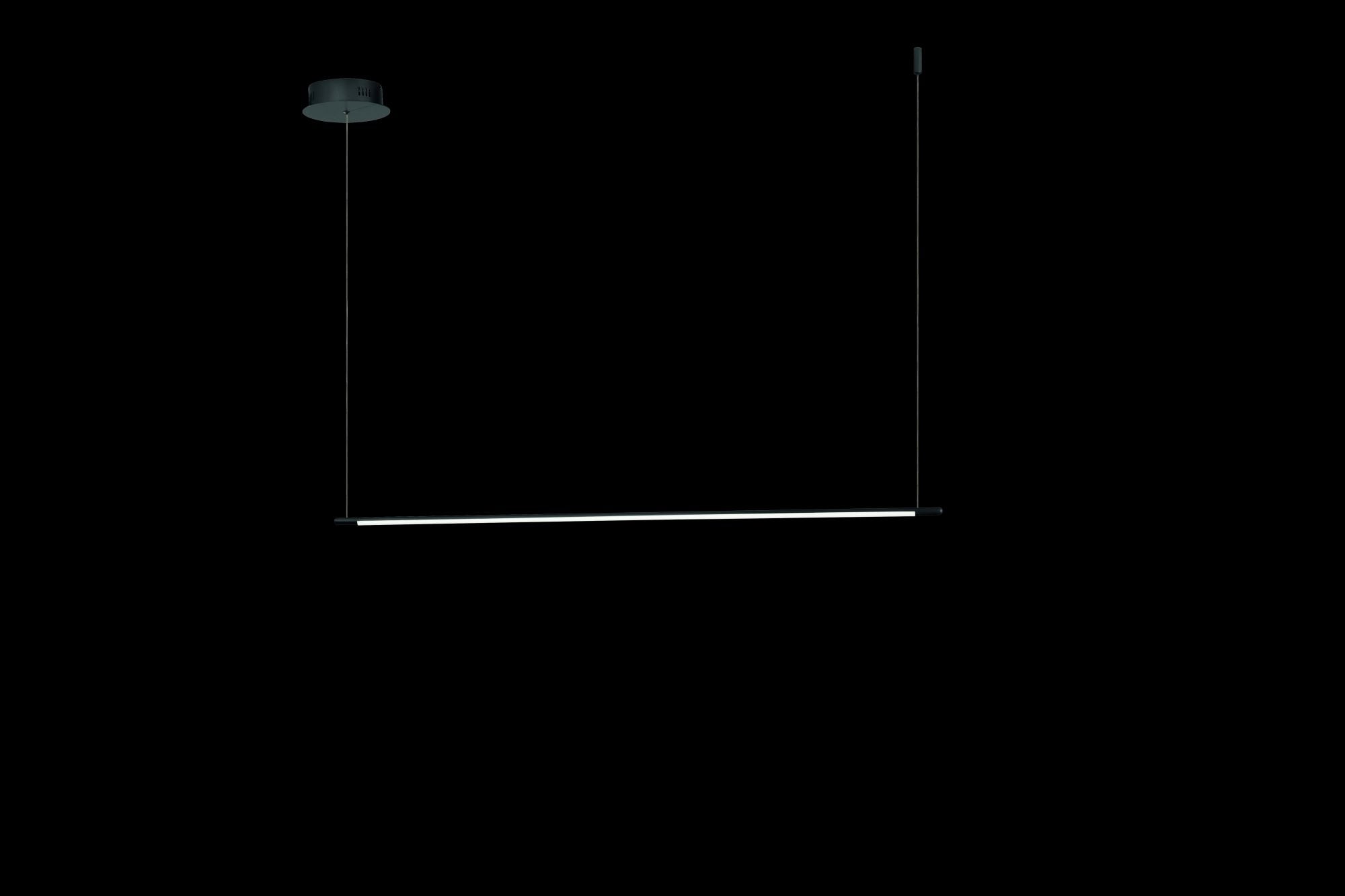 SOSPENSIONE GENIUS ORIZZONTALE  NERO LED 3000K 1030LM 20W DIMMERABILE L.120CM