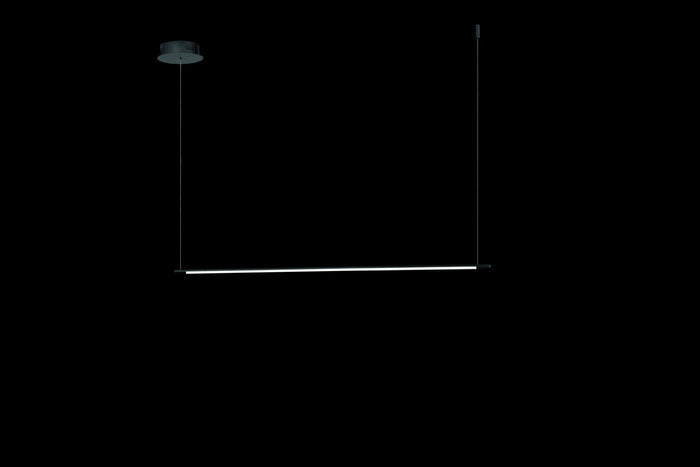 SOSPENSIONE GENIUS ORIZZONTALE  NERO LED 3000K 1030LM 20W DIMMERABILE L.120CM