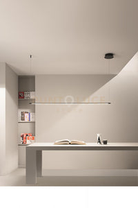 SOSPENSIONE GENIUS ORIZZONTALE  NERO LED 3000K 1380LM 28W DIMMERABILE L.160CM