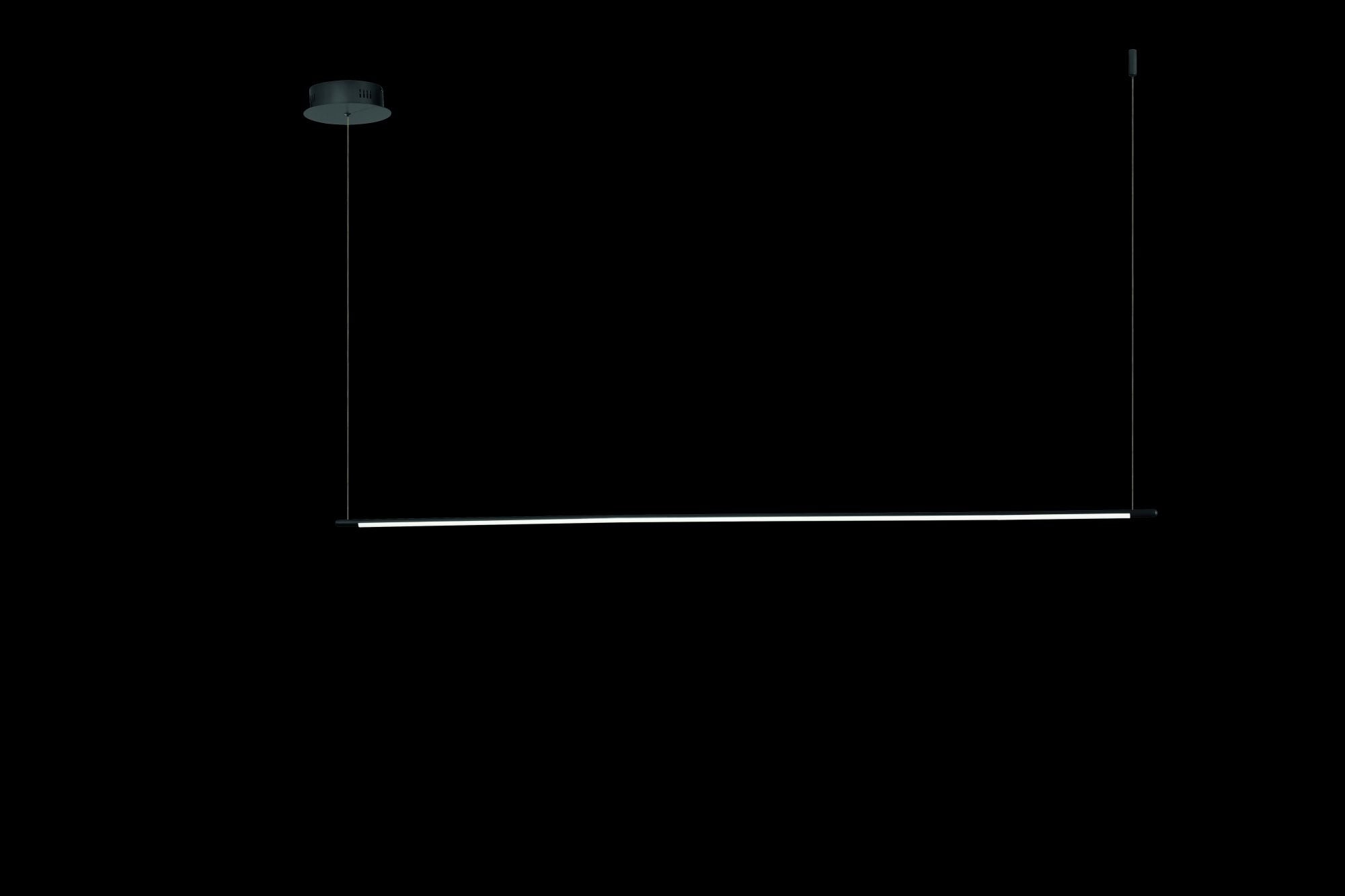 SOSPENSIONE GENIUS ORIZZONTALE  NERO LED 3000K 1380LM 28W DIMMERABILE L.160CM