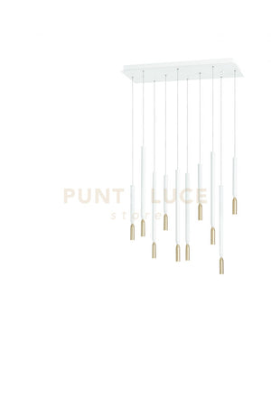 SOSPENSIONE MULTIPLA TUBIC 10 BIANCO ORO 3000k 4760lm 70w DIMMERABILE BASE RETTANGOLARE