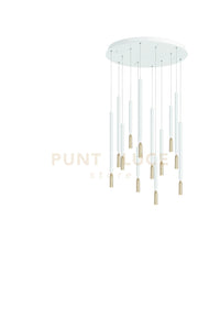 SOSPENSIONE MULTIPLA TUBIC 12 BIANCO ORO LED 3000K 5760LM 84W DIMMERABILE