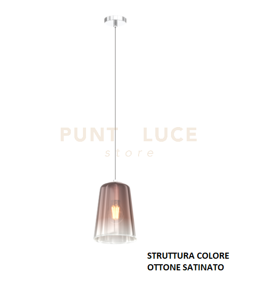 SOSPENSIONE OTTONE SAT. 1 LUCE RAME 1164OS-S1-RA