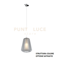 SOSPENSIONE OTTONE SAT. 1 LUCE VETRO GAMMA FUME 1176OS-S1 GAMMA-FU