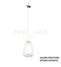 SOSPENSIONE OTTONE SAT. 1 LUCE VETRO GAMMA TRASPARENTE 1176OS-S1 GAMMA-TR