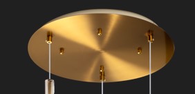 SOSPENSIONE OTTONE SAT. 3 LUCI TONDA VETRI TR + 2X AM 1177OS-S3 T-TA