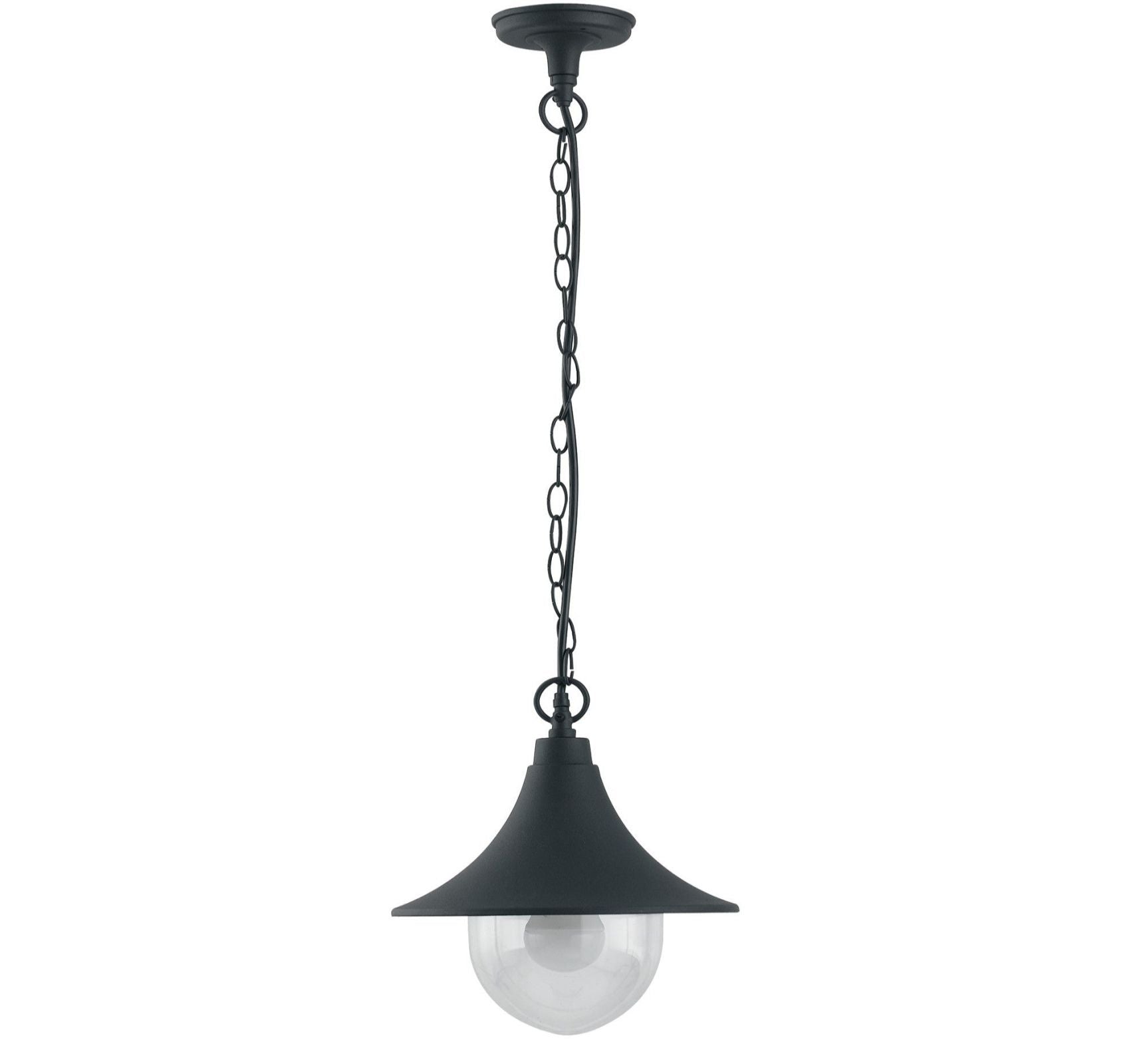 SOSPENSIONE PAVIA NEROA 1 LUCE ATTACCO E27 IP44 26X98CM IN ALLUMINIO