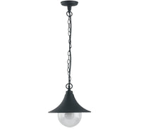 SOSPENSIONE PAVIA NEROA 1 LUCE ATTACCO E27 IP44 26X98CM IN ALLUMINIO