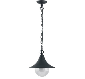 SOSPENSIONE PAVIA NEROA 1 LUCE ATTACCO E27 IP44 26X98CM IN ALLUMINIO