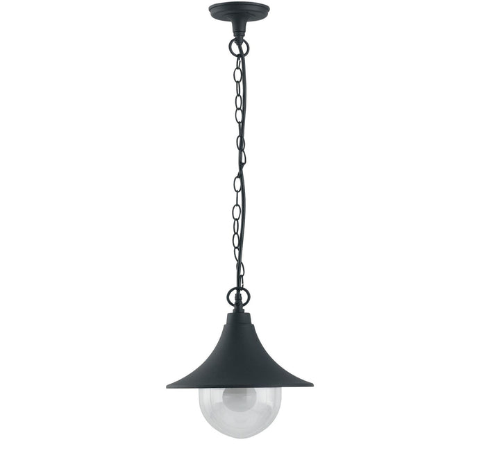 SOSPENSIONE PAVIA NEROA 1 LUCE ATTACCO E27 IP44 26X98CM IN ALLUMINIO