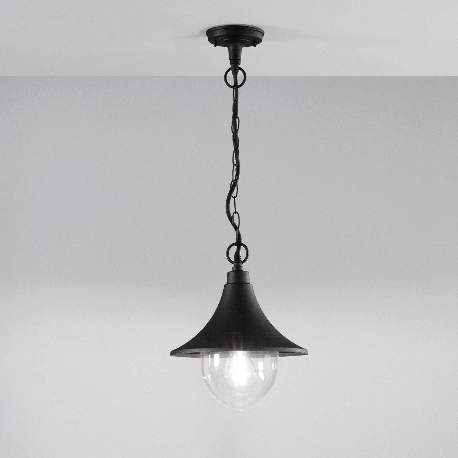 SOSPENSIONE PAVIA NEROA 1 LUCE ATTACCO E27 IP44 26X98CM IN ALLUMINIO