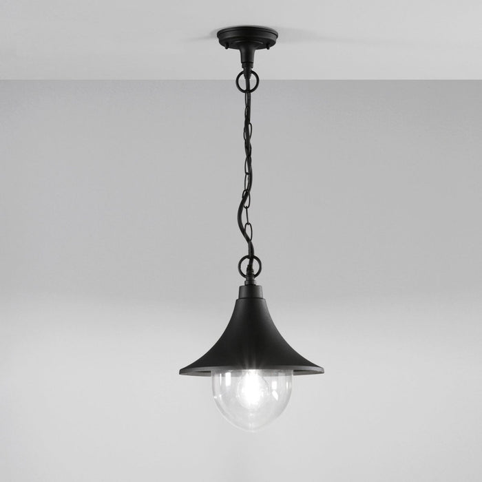 SOSPENSIONE PAVIA NEROA 1 LUCE ATTACCO E27 IP44 26X98CM IN ALLUMINIO