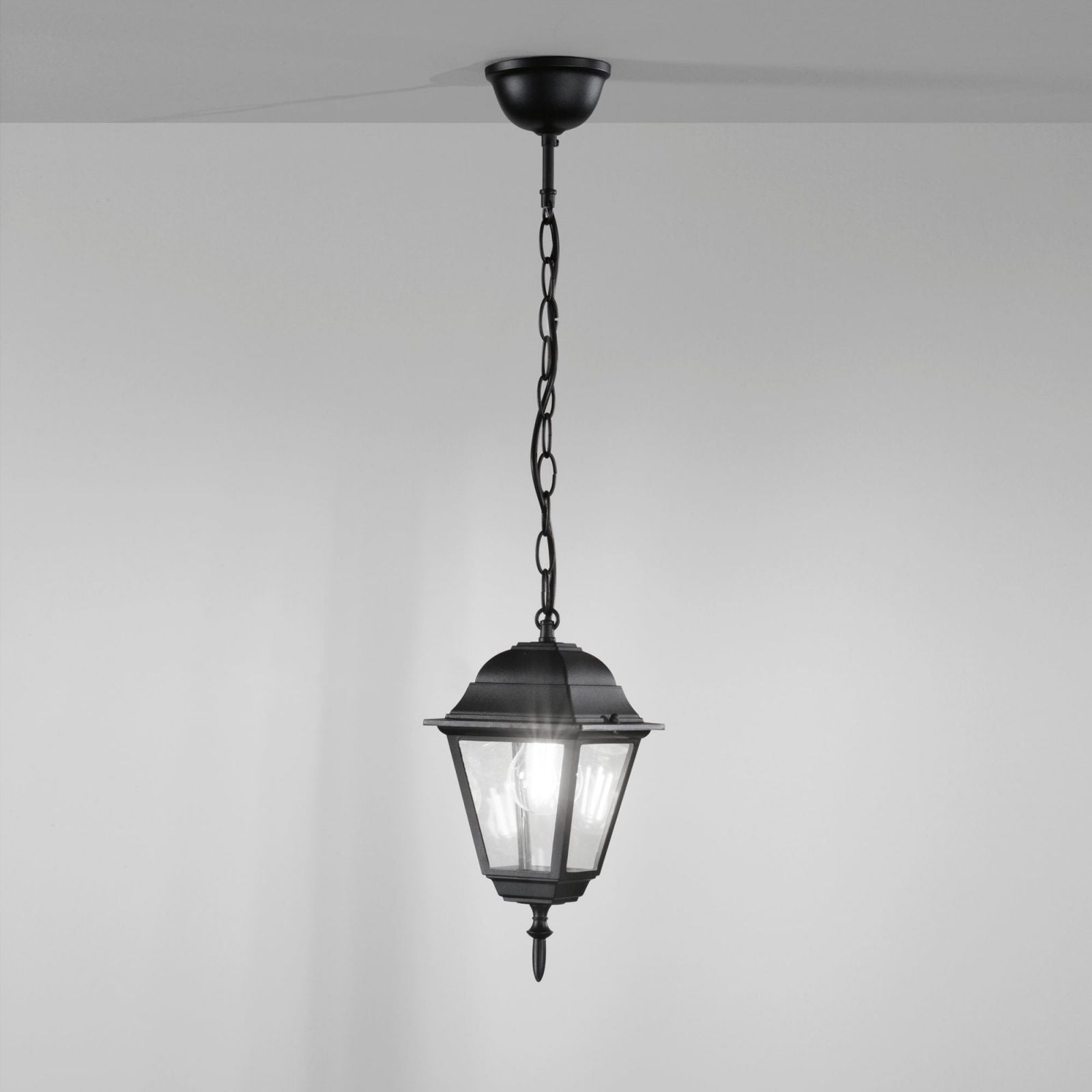 SOSPENSIONE ROMA NERA 1 LUCE ATTACCO E27 IP44 14,6X14,6X97CM