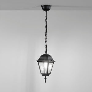 SOSPENSIONE ROMA NERA 1 LUCE ATTACCO E27 IP44 14,6X14,6X97CM