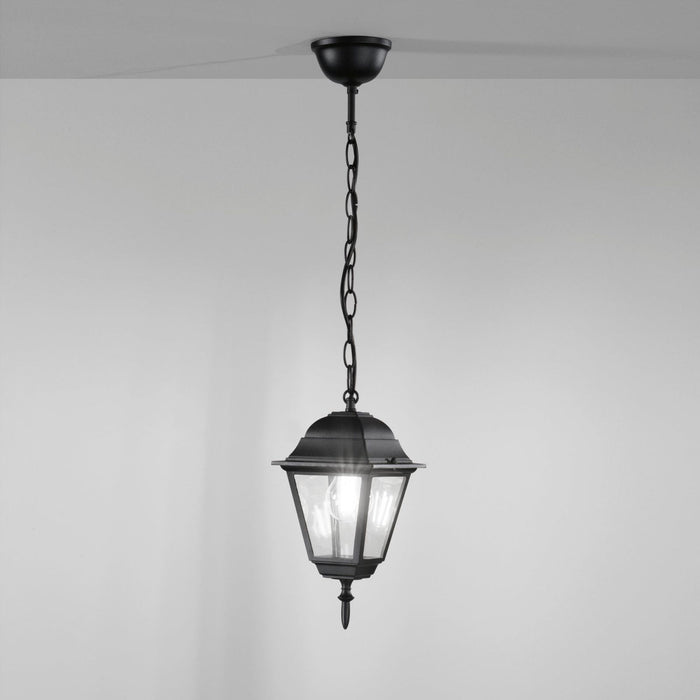 SOSPENSIONE ROMA NERA 1 LUCE ATTACCO E27 IP44 14,6X14,6X97CM