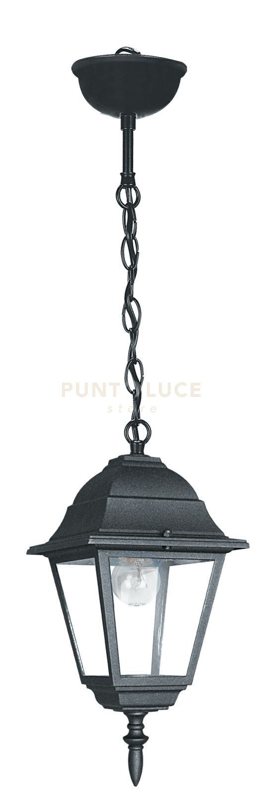 SOSPENSIONE ROMA NERA 1 LUCE ATTACCO E27 IP44 14,6X14,6X97CM