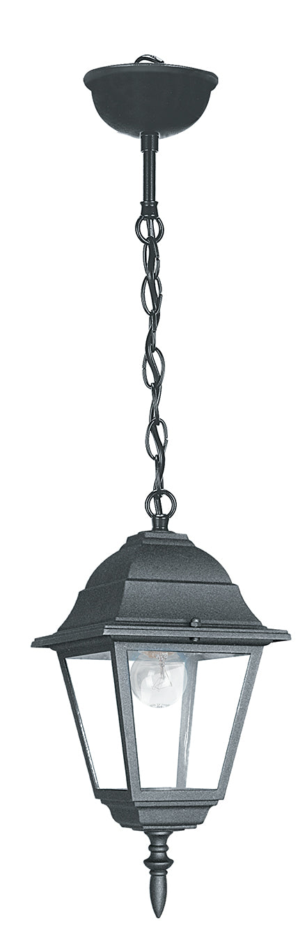 SOSPENSIONE ROMA NERA 1 LUCE ATTACCO E27 IP44 14,6X14,6X97CM