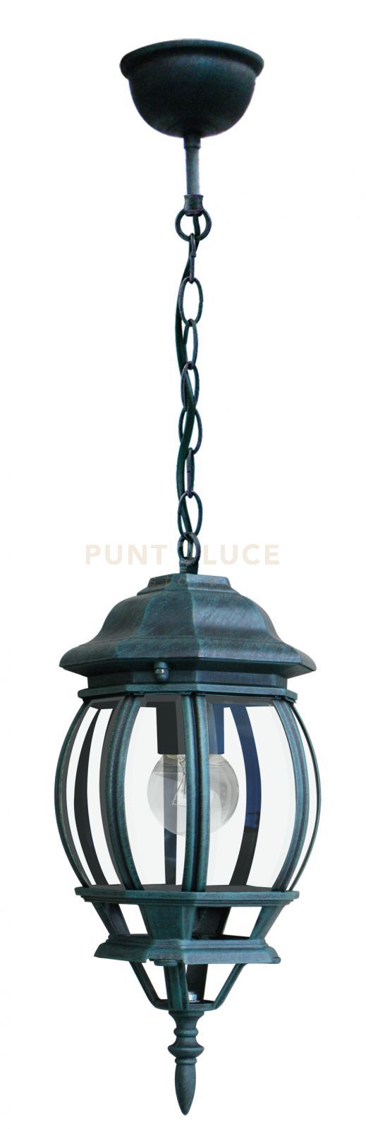 SOSPENSIONE SANTIAGO NERA E VERDE 1 LUCE ATTACCO E27 IP44 15,5X107,5CM