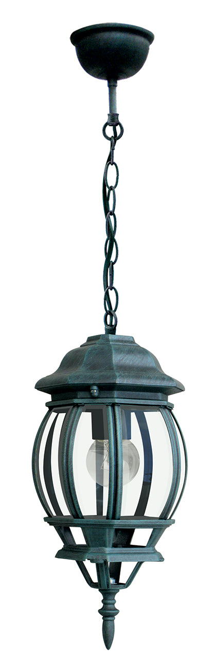 SOSPENSIONE SANTIAGO NERA E VERDE 1 LUCE ATTACCO E27 IP44 15,5X107,5CM