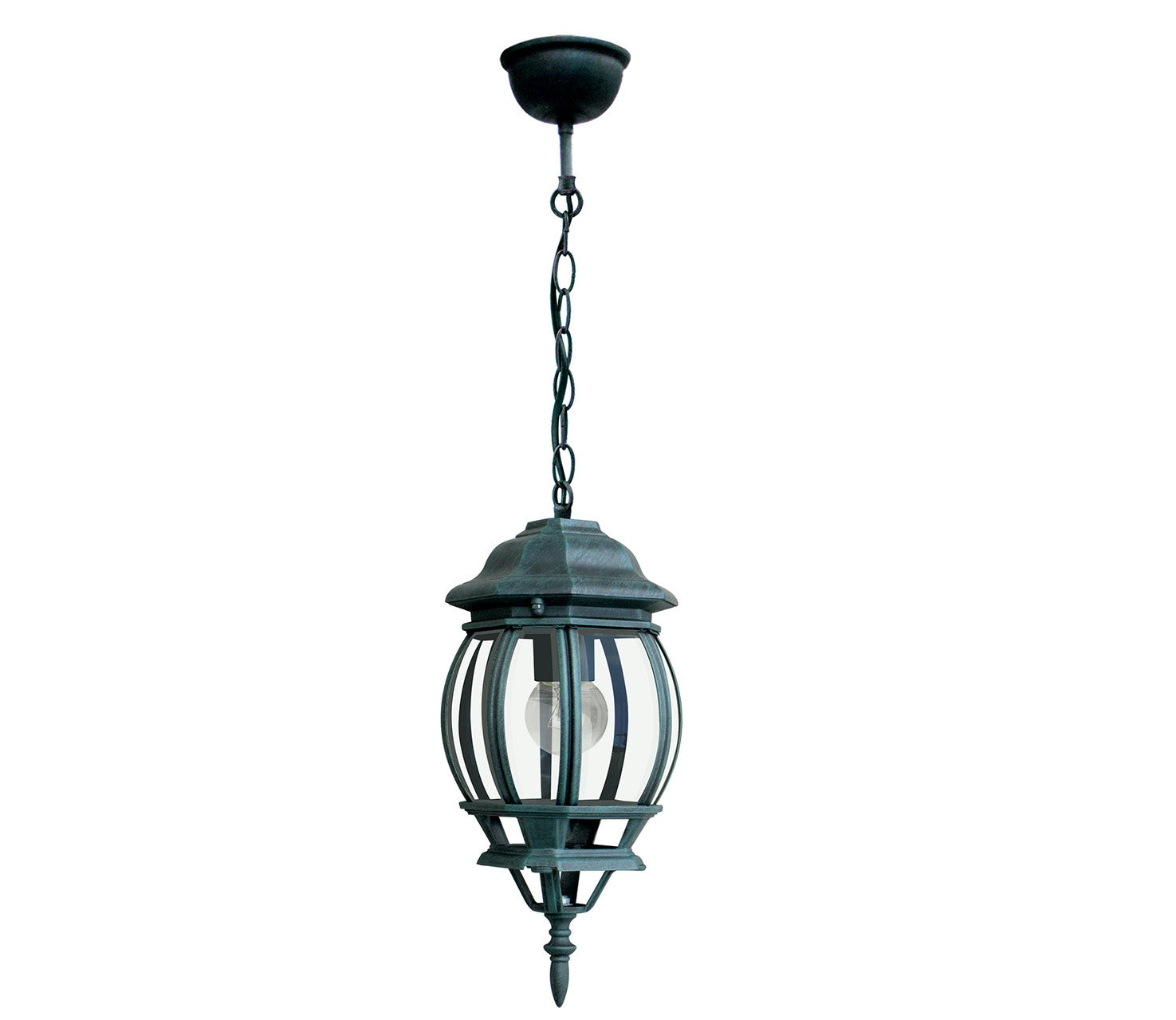 SOSPENSIONE SANTIAGO NERA E VERDE 1 LUCE ATTACCO E27 IP44 15,5X107,5CM