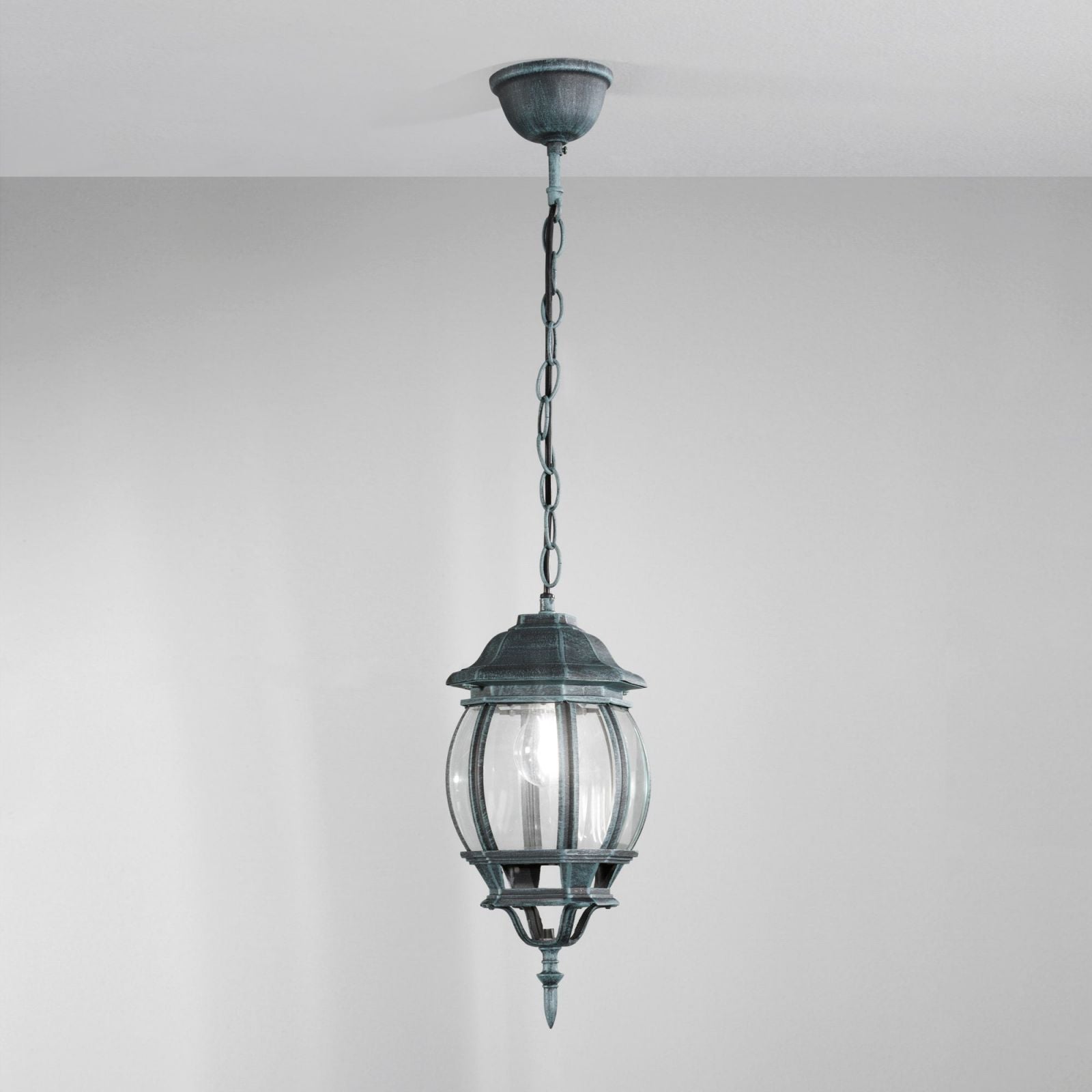 SOSPENSIONE SANTIAGO NERA E VERDE 1 LUCE ATTACCO E27 IP44 15,5X107,5CM