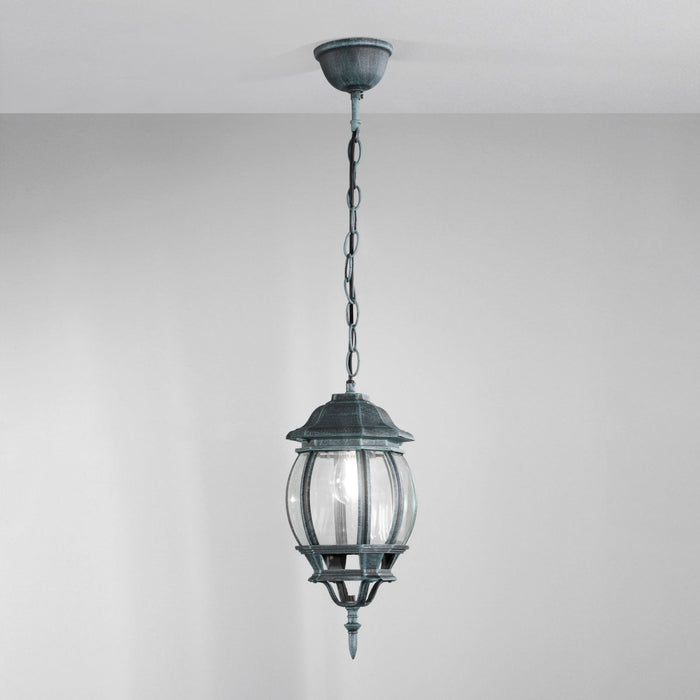 SOSPENSIONE SANTIAGO NERA E VERDE 1 LUCE ATTACCO E27 IP44 15,5X107,5CM