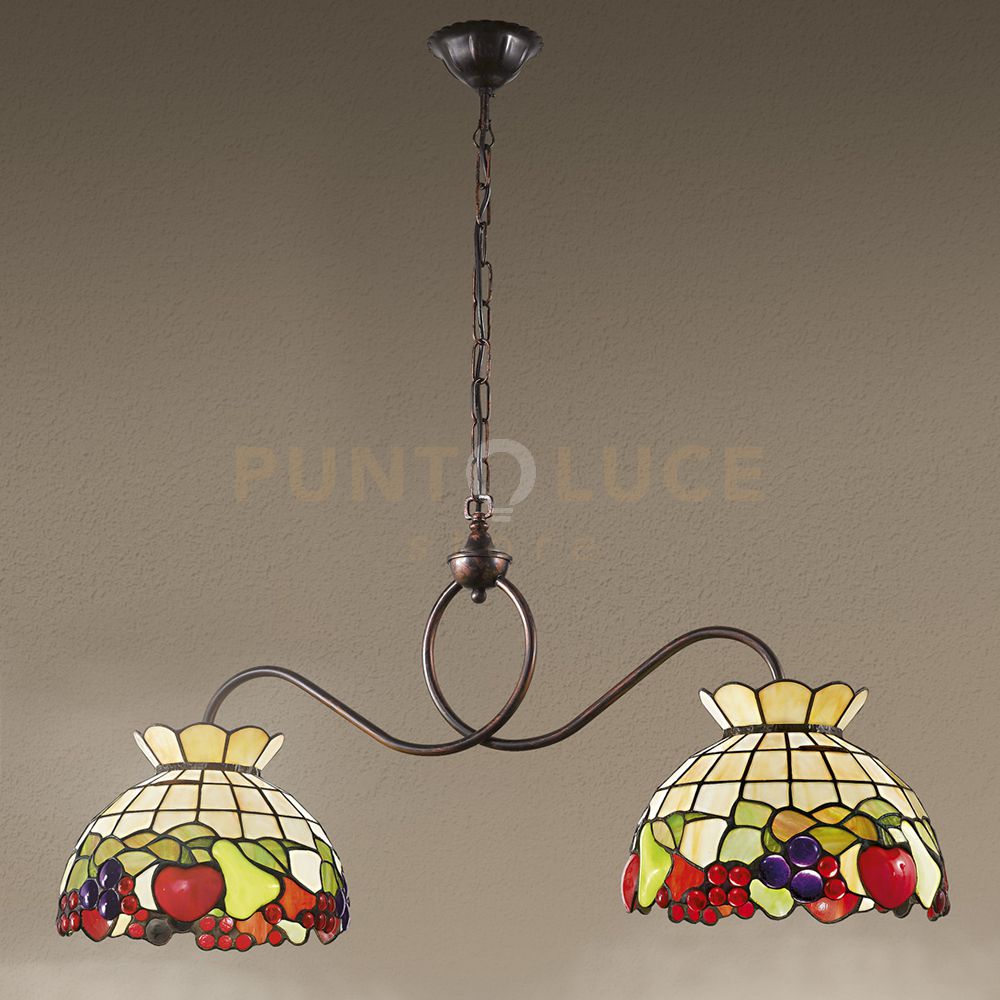 TIFFANY Montatura metallo per sospensione a 2 luci attacco E27