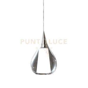 SOSPESI-E27M C Sospensione vetro 1 luce color cristallo attacco E27 diam.20cm senza base