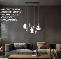 SOSPESI-E27M C Sospensione vetro 1 luce color cristallo attacco E27 diam.20cm senza base