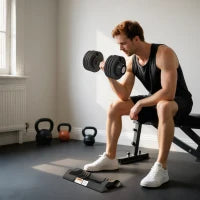 Kit Pesi Regolabili 7/13/18/24 kg con Porta Manubri e Impugnatura Antiscivolo, 37x18x18 cm, Nero