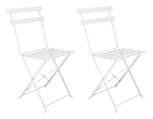 Sedia pieghevole da giardino in metallo, sedia richiudibile mod. Amalfi (2 pz.) Colore: Bianco SP08AM