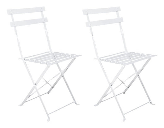Sedia pieghevole da giardino in metallo, sedia richiudibile mod. Amalfi (2 pz.) Colore: Bianco SP08AM