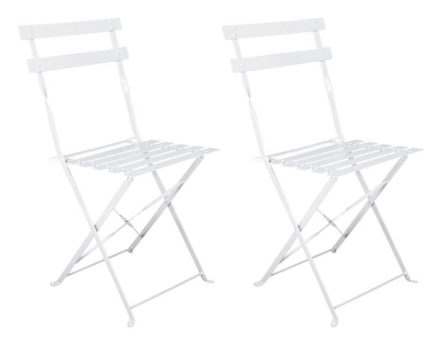 Sedia pieghevole da giardino in metallo, sedia richiudibile mod. Amalfi (2 pz.) Colore: Bianco SP08AM