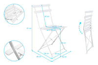Sedia pieghevole da giardino in metallo, sedia richiudibile mod. Amalfi (2 pz.) Colore: Bianco SP08AM