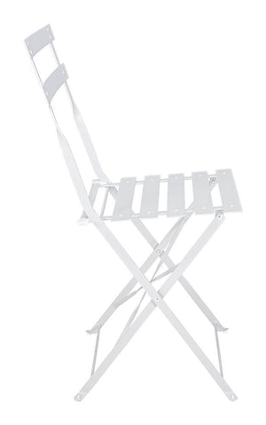 Sedia pieghevole da giardino in metallo, sedia richiudibile mod. Amalfi (2 pz.) Colore: Bianco SP08AM
