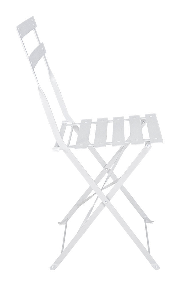Sedia pieghevole da giardino in metallo, sedia richiudibile mod. Amalfi (2 pz.) Colore: Bianco SP08AM
