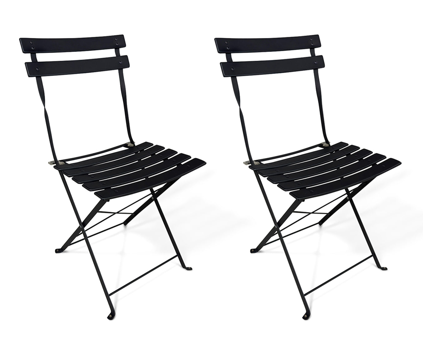 Sedia pieghevole da giardino in metallo, sedia richiudibile mod. Amalfi (2 pz.) Colore: Nero SP10AM